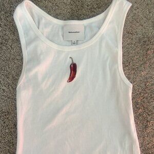 Reformation White Tank Top